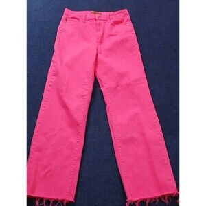 Judy Blue Pretty in Pink Raw Hem Jeans Relaxed Straight Leg  NWOT  Size   11/30